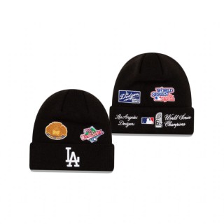Los Angeles Dodgers Black World Series Patch Cuff Knit Hat