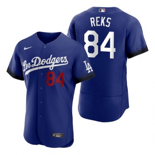 Men's Los Angeles Dodgers Zach Reks Royal 2021 City Connect Authentic Jersey