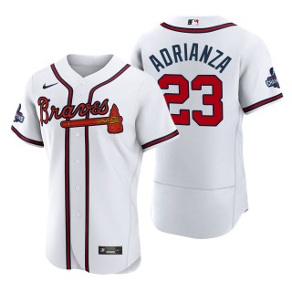 Ehire Adrianza Atlanta Braves White 2021 World Series Champions Authentic Jersey