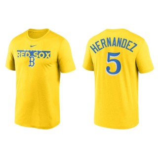 Enrique Hernandez Boston Red Sox 2022 City Connect Legend T-Shirt Yellow