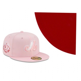 Expos Pink Red Under Visor 59FIFTY Fitted Hat