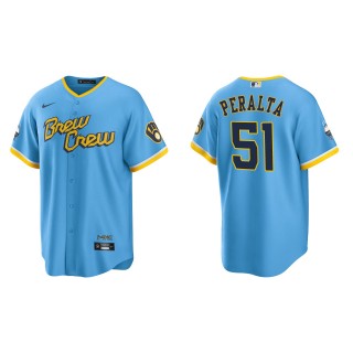 Freddy Peralta Brewers Powder Blue 2022 City Connect Replica Jersey