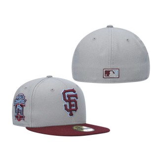 San Francisco Giants New Era 2012 World Series Blue Undervisor 59FIFTY Fitted Hat Gray Maroon