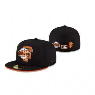 Giants Black Double Logo 59Fifty Fitted Hat