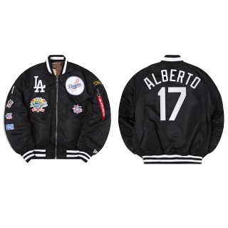 Men's Los Angeles Dodgers Hanser Alberto Black Alpha Industries Jacket
