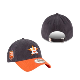 Houston Astros 60th Anniversary Core Classic 9TWENTY Adjustable Hat Navy Orange