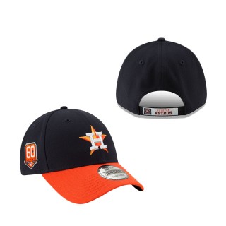 Houston Astros 60th Anniversary The League 9FORTY Adjustable Hat Navy Orange