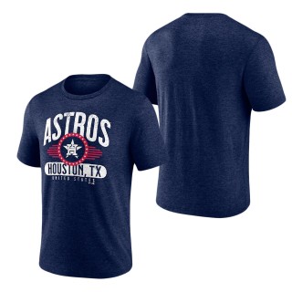 Men's Houston Astros Heathered Navy Badge of Honor Tri-Blend T-Shirt