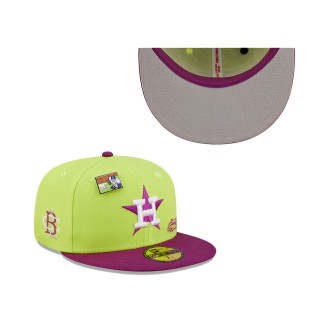 Houston Astros Green Purple MLB x Big League Chew Swingin' Sour Apple Flavor Pack 59FIFTY Fitted Hat