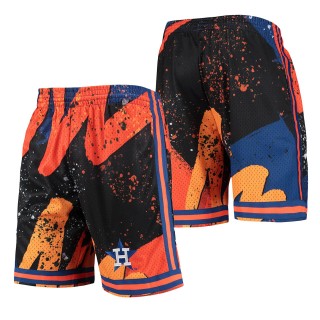 Houston Astros Mitchell & Ness Orange Hyper Hoops Shorts