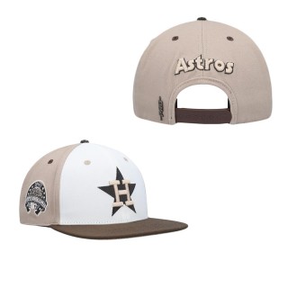 Houston Astros Pro Standard Chocolate Ice Cream Drip Snapback Hat White Brown