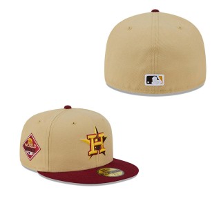 Houston Astros Vegas Gold Cardinal 59FIFTY Fitted Hat