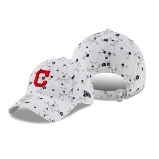 Women's Cleveland Indians White Blossom 9TWENTY Adjustable Hat