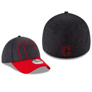 Indians Stadium Collection Overshadow Navy Red 39THIRTY Flex Hat