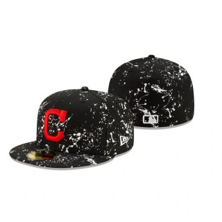 Indians Black Splatter Hat