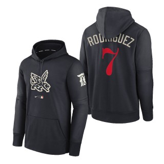Ivan Rodriguez Rangers Navy City Connect Pregame Performance Pullover Hoodie