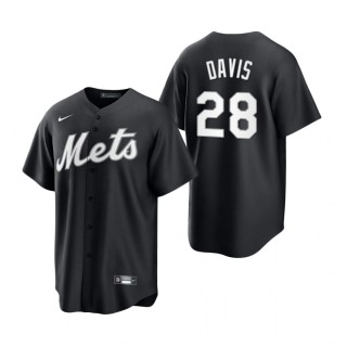 J.D. Davis Mets Nike Black White Replica Jersey