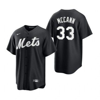 James McCann Mets Nike Black White Replica Jersey