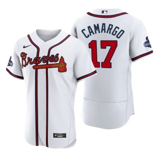 Johan Camargo Atlanta Braves White 2021 World Series Champions Authentic Jersey