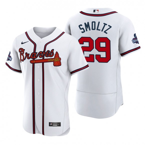 John Smoltz Atlanta Braves White 2021 World Series Champions Authentic Jersey