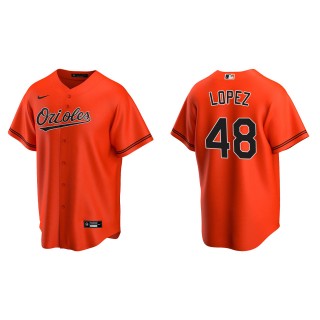 Jorge Lopez Men's Baltimore Orioles Orange Alternate Replica Jersey