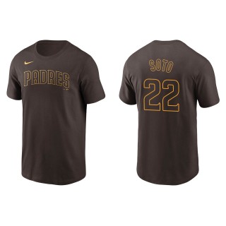Men's San Diego Padres Juan Soto Brown Name & Number T-Shirt