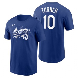 Los Angeles Dodgers Justin Turner Royal 2021 City Connect Graphic T-Shirt