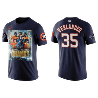 Justin Verlander Houston Astros Navy 2022 World Series Champions Graphic T-Shirt