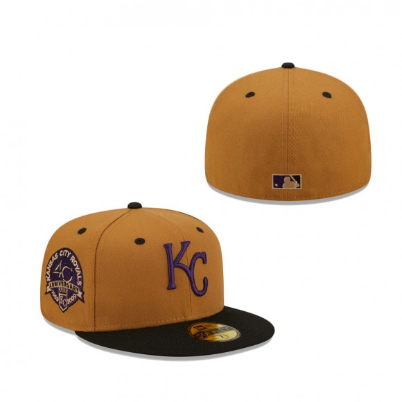 Kansas City Royals 40th Anniversary Cooperstown Collection Purple Undervisor Fitted Hat