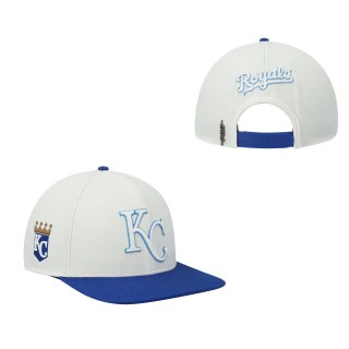 Kansas City Royals Pro Standard White Royal Logo Snapback Hat