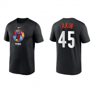 Keegan Akin Baltimore Orioles Black 2023 City Connect Large Logo T-Shirt
