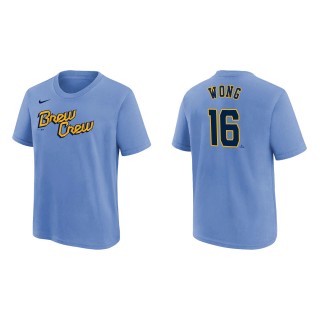 Kolten Wong Youth Brewers Powder Blue 2022 City Connect Name & Number T-Shirt