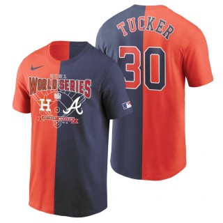 Houston Astros Kyle Tucker Charcoal 2021 World Series Matchup Split T-Shirt