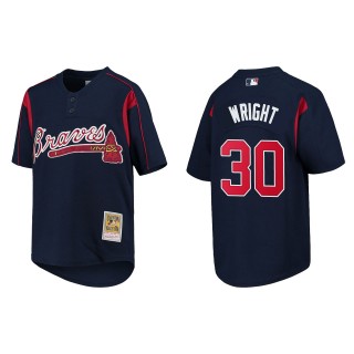 Kyle Wright Atlanta Braves Mitchell & Ness Navy Cooperstown Collection Mesh Batting Practice Jersey