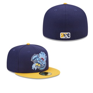 Lakewood Blueclaws Blue Yellow Marvel x Minor League 59FIFTY Fitted Hat