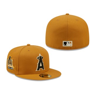 Los Angeles Angels 50th Stadium Anniversary Chrome Undervisor 59FIFTY Fitted Tan
