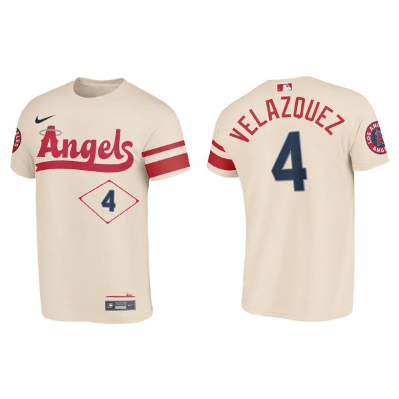 Andrew Velazquez Los Angeles Angels Cream 2022 City Connect T-Shirt