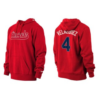 Andrew Velazquez Los Angeles Angels Red 2022 City Connect Pullover Hoodie