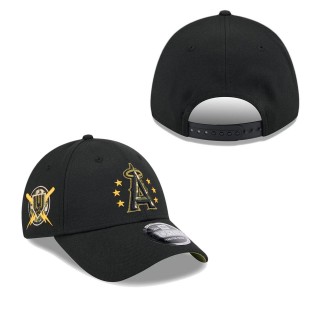 Los Angeles Angels Black 2024 Armed Forces Day 9FORTY Adjustable Hat
