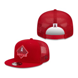 Los Angeles Angels Camper Trucker Snapback Hat Red
