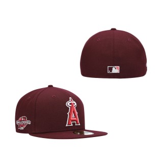 Los Angeles Angels Color Fam Lava Red Undervisor Fitted Hat Maroon