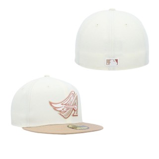 Los Angeles Angels Cream Chrome Camel Rust Undervisor 59FIFTY Fitted Hat