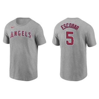 Los Angeles Angels Eduardo Escobar Gray Name Number T-Shirt