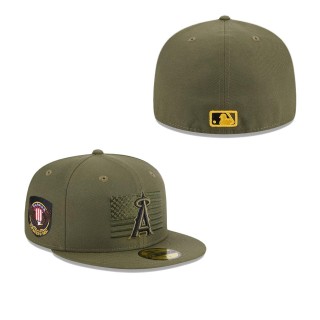 Men's Los Angeles Angels Green 2023 Armed Forces Day On-Field 59FIFTY Fitted Hat