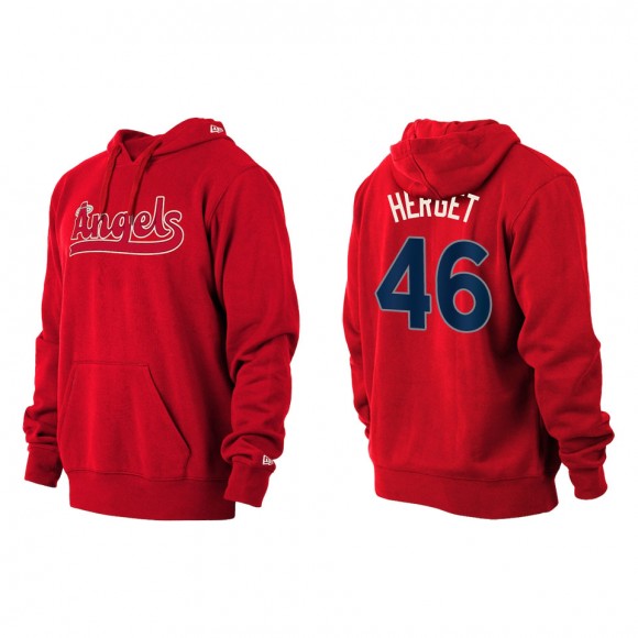 Jimmy Herget Los Angeles Angels Red 2022 City Connect Pullover Hoodie