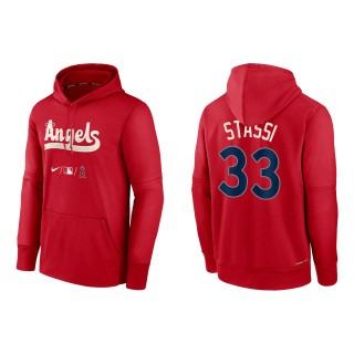 Max Stassi Men's Los Angeles Angels Nike Red 2022 City Connect Authentic Collection Therma Performance Pullover Hoodie