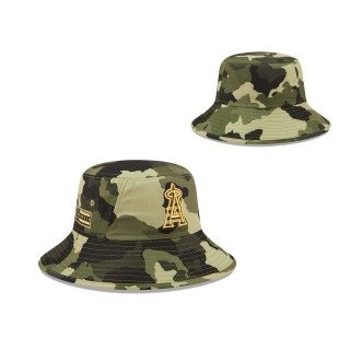 Los Angeles Angels New Era Camo 2022 Armed Forces Day Bucket Hat