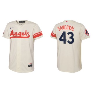 Patrick Sandoval Youth Los Angeles Angels Nike Cream 2022 City Connect Replica Team Jersey