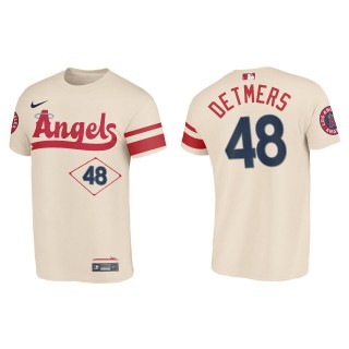 Reid Detmers Los Angeles Angels Cream 2022 City Connect T-Shirt