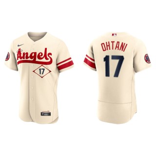 Shohei Ohtani Men's Los Angeles Angels Nike Cream 2022 City Connect Authentic Team Jersey